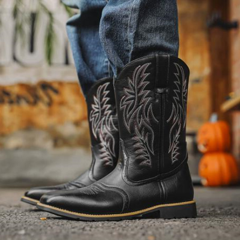 Embroidery Yes - Nowe męskie wysokie buty z haftem,