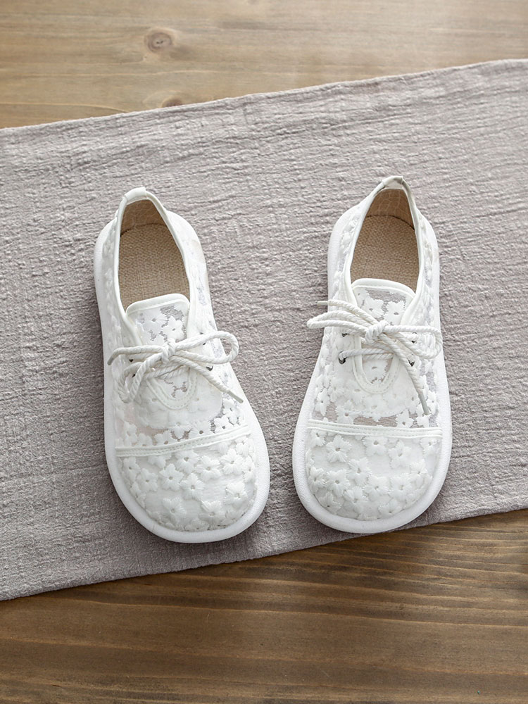 Embroidery Shoes - Oddychające ażurowe chodaki z płaską podeszwą,