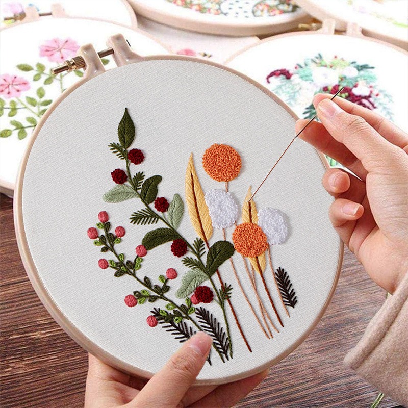 Embroidery Lovers - Wzór roślinny 3D, zestaw do haftowania