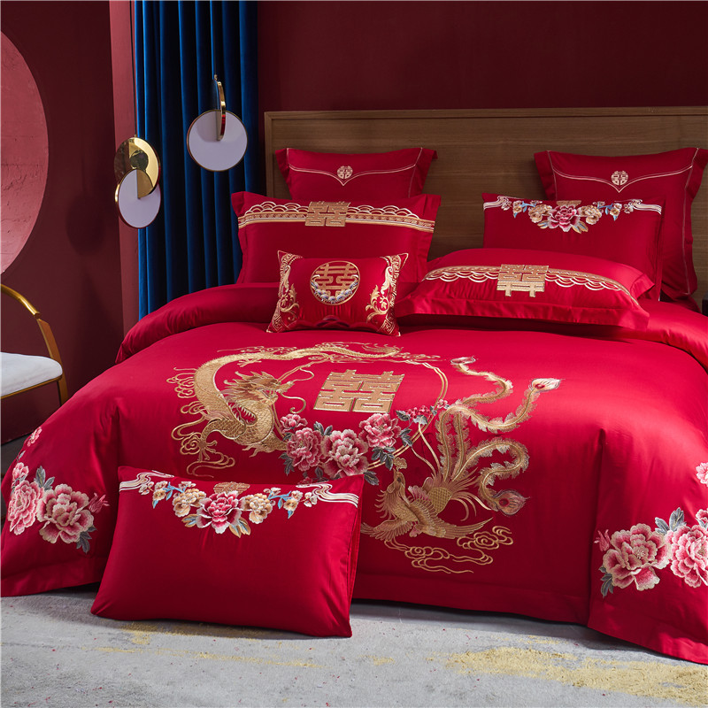 Embroidery Quilt Cover - Luksusowy komplet pościeli ze 100% bawełny,