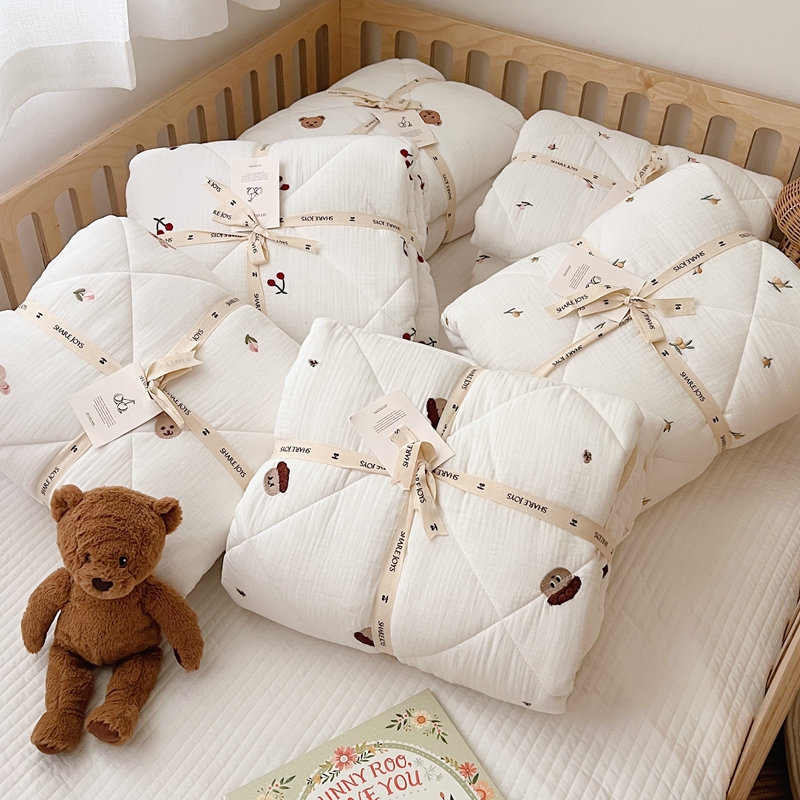 Embroidery Quilt Cover - Dziecięca zimowa kołderka, bawełniana muślinowa kołderka