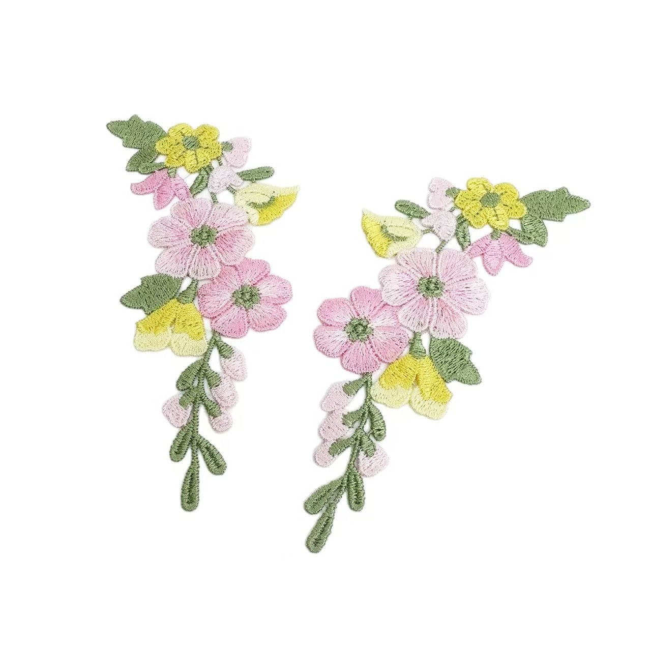 Embroidery Yellow - 10 sztuk/partia 5,5*13cm Różowo-Żółto-Zielony Kwiat Gradientowy