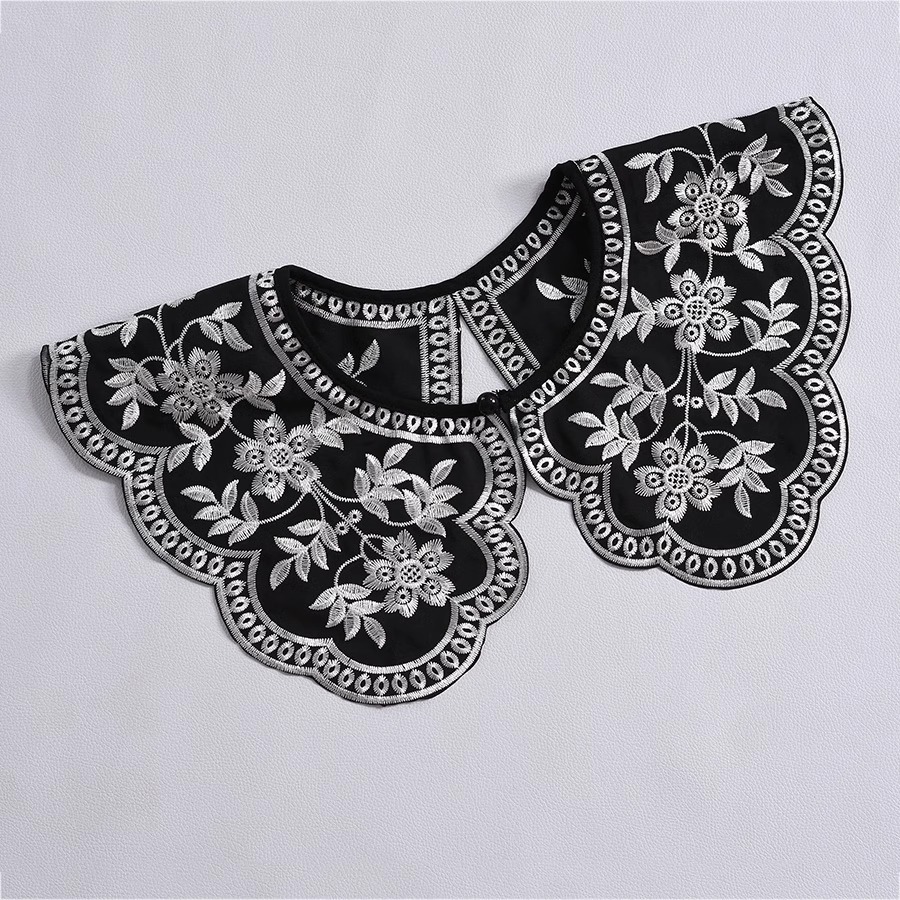 Embroidery On Black Shirt - Nowy europejski styl, naszywka z kołnierzykiem