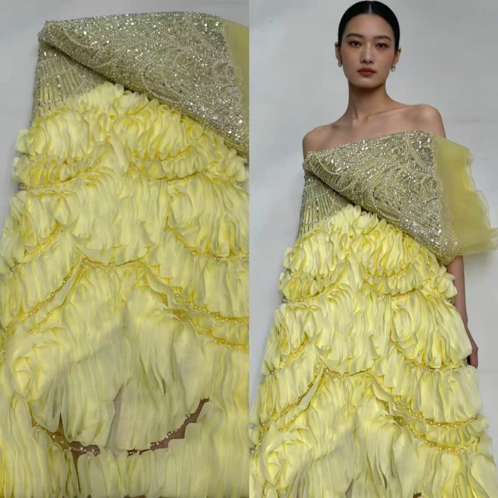 Embroidery Gradient - Luksusowa afrykańska koronka z cekinami, wysokiej