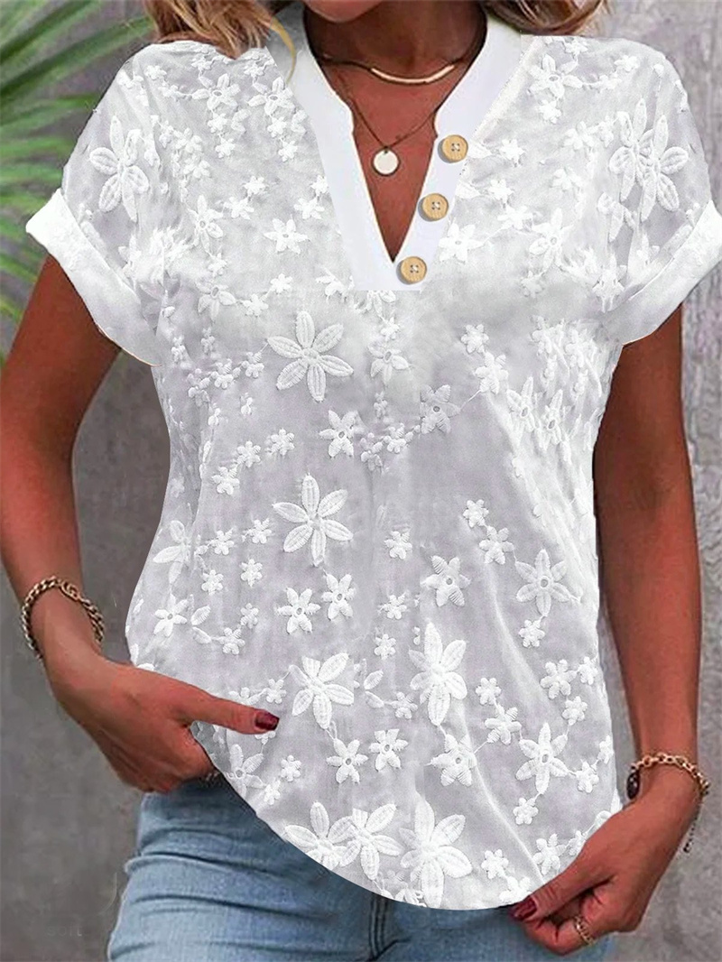 Letnia damska biała bluzka z k – Embroidery Uniforms recenzja i cena