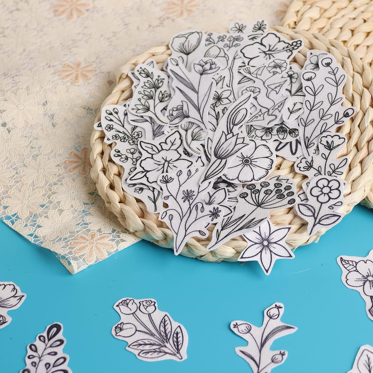 50 szt. Rozpuszczalnych w wodz – Embroidery Flower Pattern recenzja i cena
