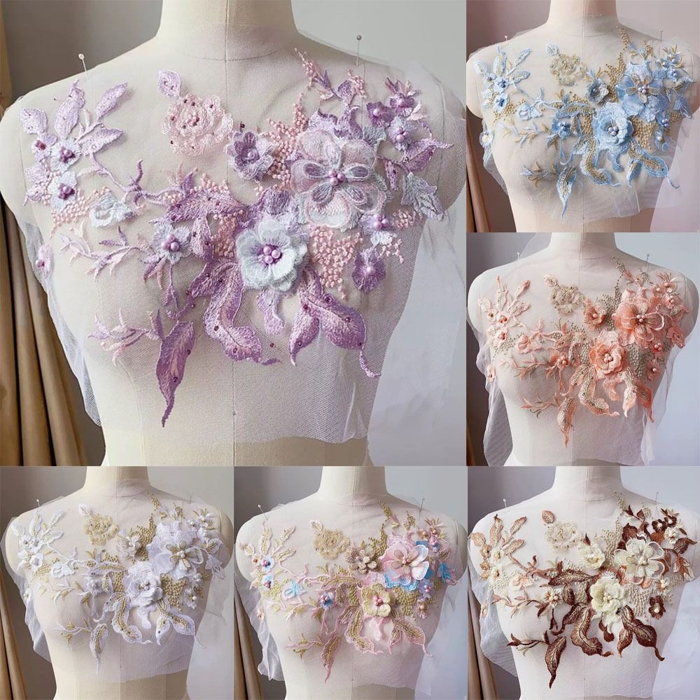 3D kwiaty koronka z koralikami – Embroidery Flower Pattern recenzja i cena