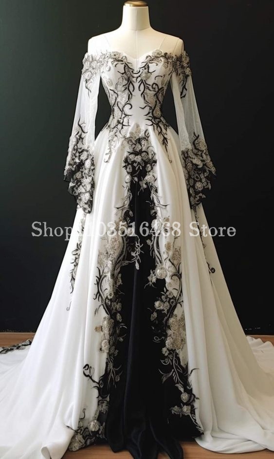 Fantasy suknia ślubna z haftem – Embroidery Flower Pattern recenzja i cena