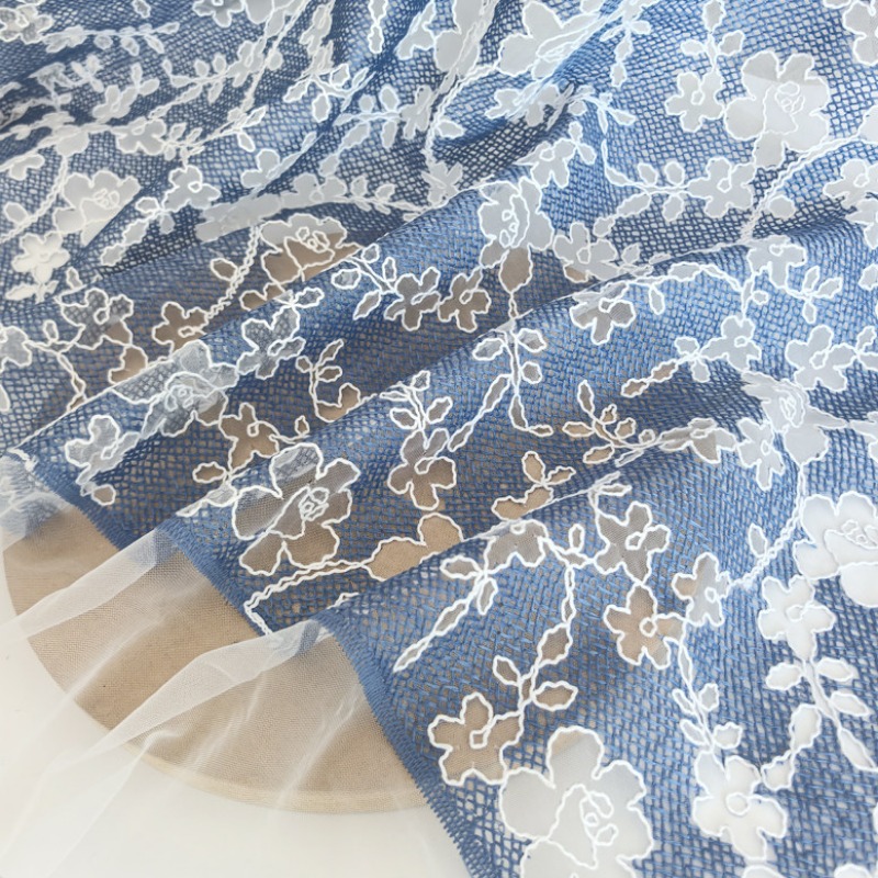 Tkanina tiulowa z haftem kwiat – Embroidery Flower Pattern recenzja i cena