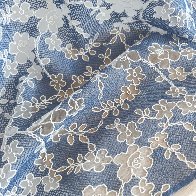 Tkanina tiulowa z haftem kwiat – Embroidery Flower Pattern recenzja i cena