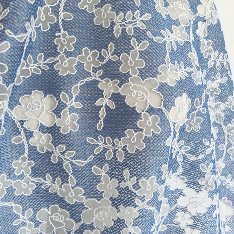 Tkanina tiulowa z haftem kwiat – Embroidery Flower Pattern recenzja i cena