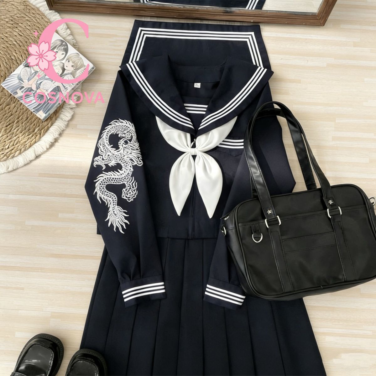 Japoński Dark Goth Punk Strój  – Embroidery Uniforms recenzja i cena