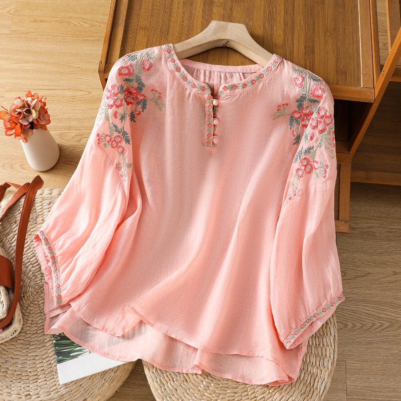 Damskie bluzki w stylu chiński – Embroidery Uniforms recenzja i cena