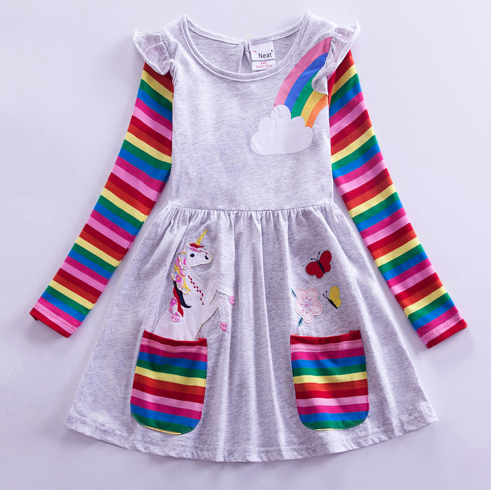 Dziewczęca sukienka z długim r – Embroidery Unicorn recenzja i cena