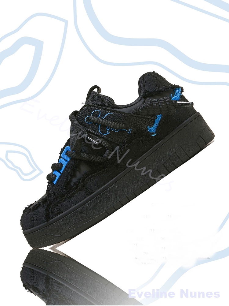 Czarne, postrzępione buty skat – Embroidery Shoes recenzja i cena