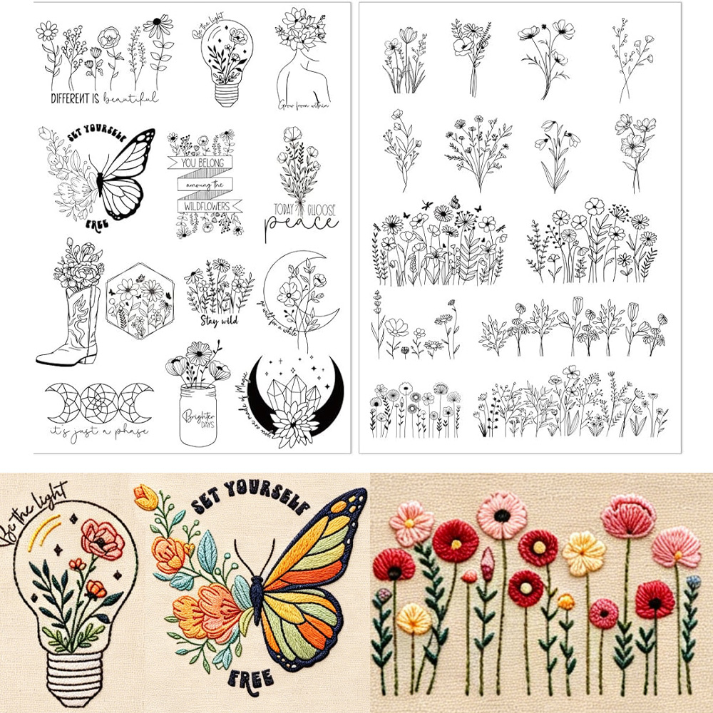 Boho Wildflower Moon Butterfly – Embroidery Quote recenzja i cena