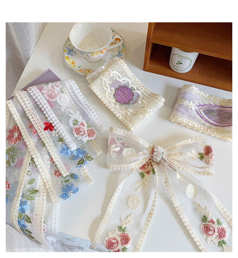 1 jard koronkowa haftowana wst – Embroidery Ribbon recenzja i cena