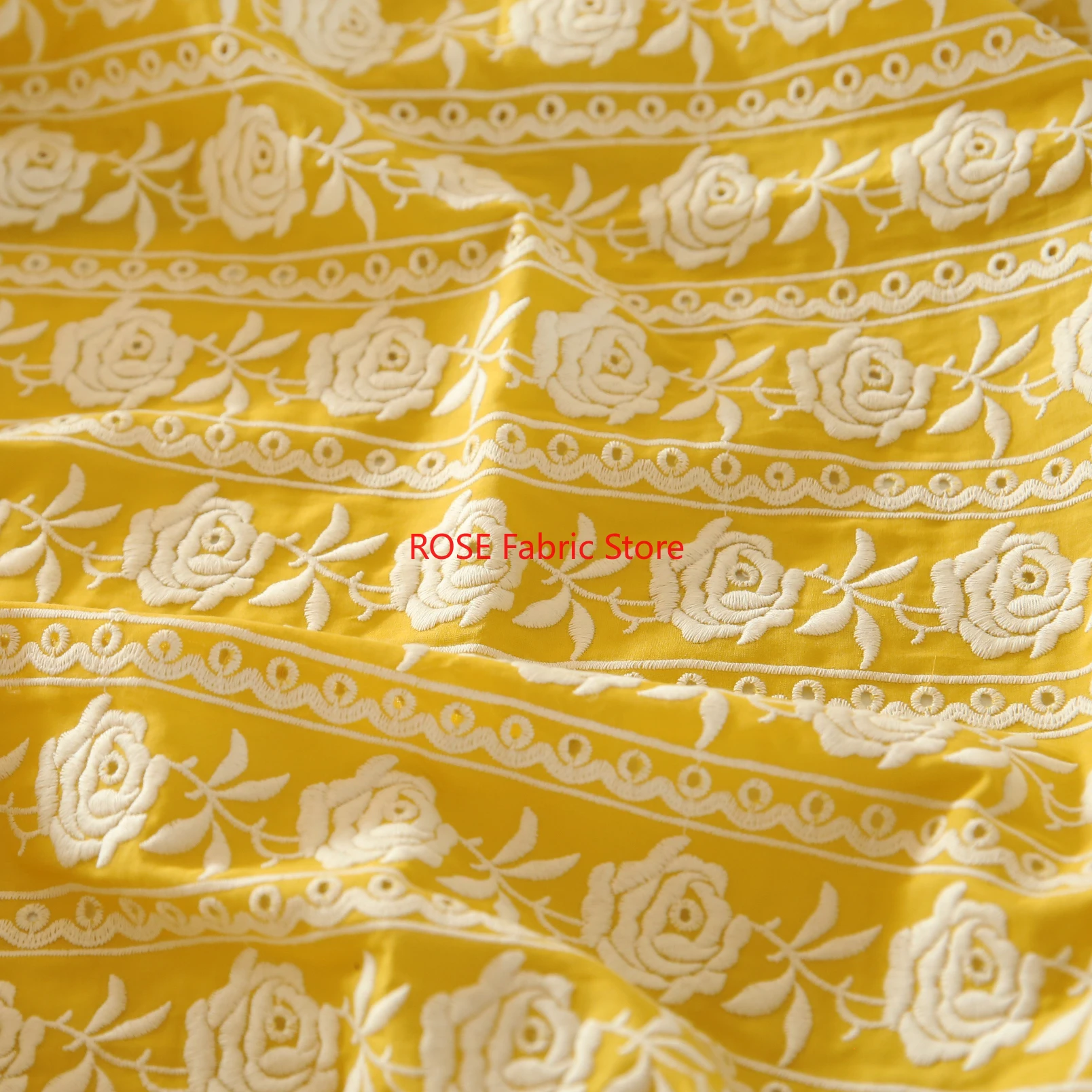 Francuska bawełna żółta róża,  – Embroidery Yellow Dress recenzja i cena