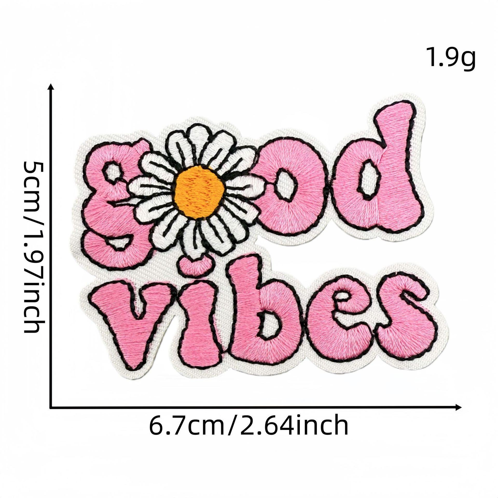 Różowe naszywki z haftem, angi – Embroidery Quote recenzja i cena