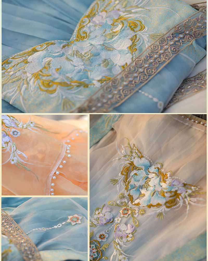 Chiński strój Hanfu dla kobiet – Embroidery Yellow Dress recenzja i cena