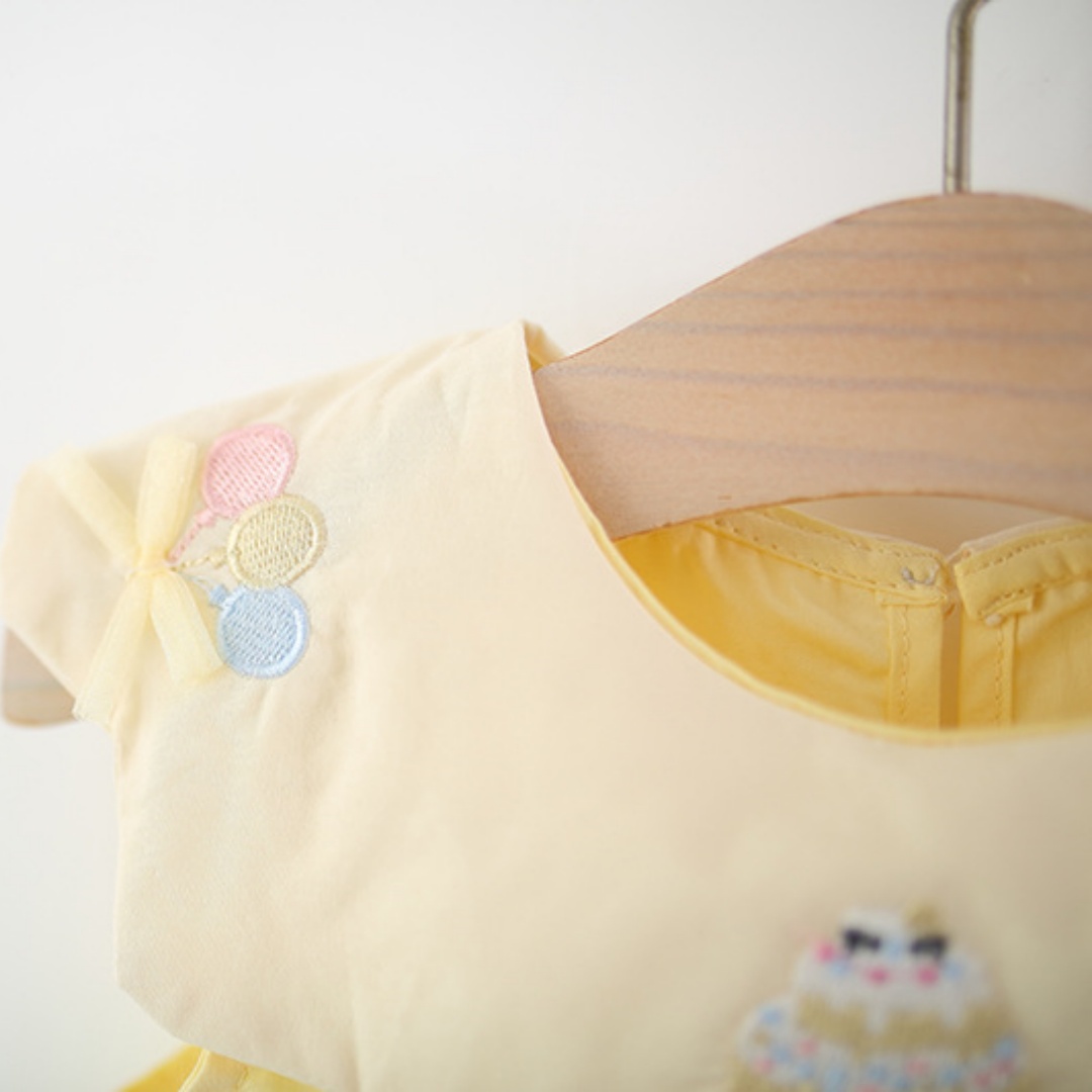 Żółta bawełniana sukienka bez  – Embroidery Yellow Dress recenzja i cena